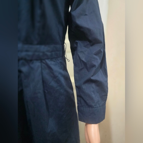 J. Crew Navy Long-Sleeve Shirt Dress - Picture 3 of 6